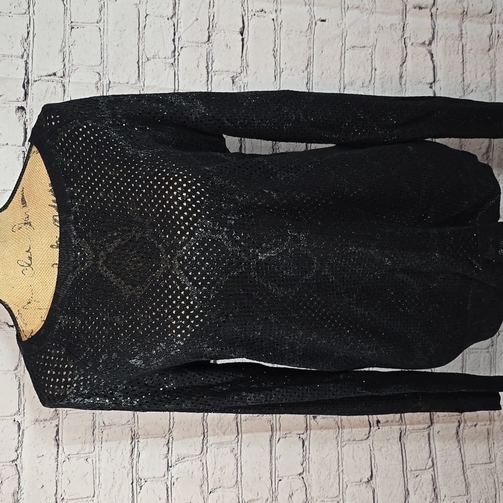 INC International Concepts Black Snakeskin Patterned Sweater Size Medium